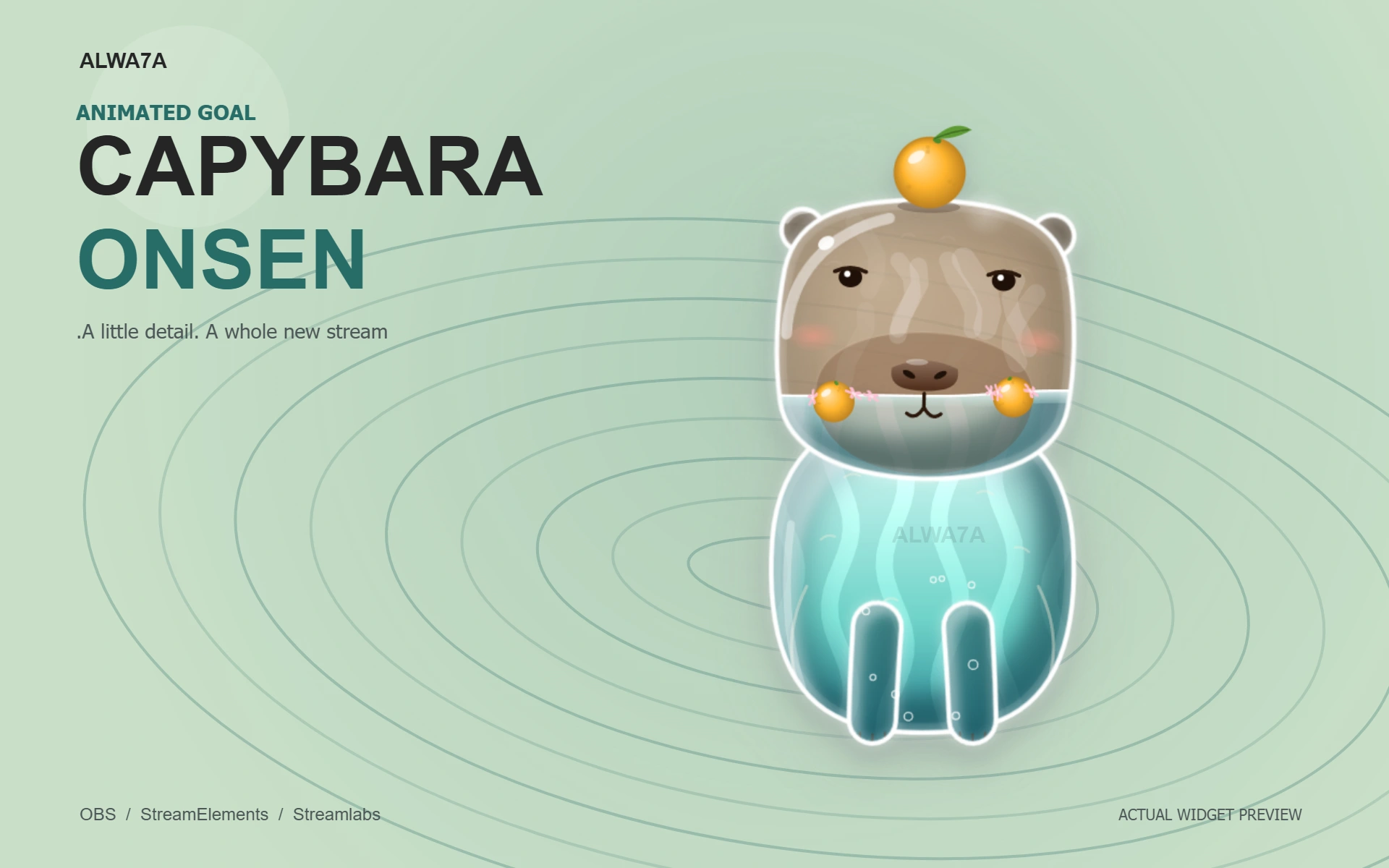 Capybara Onsen — Animated Goal Widget