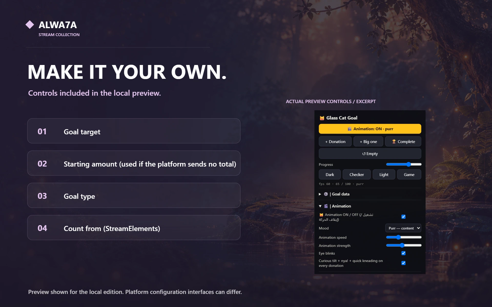 Cat — Native preview customization controls