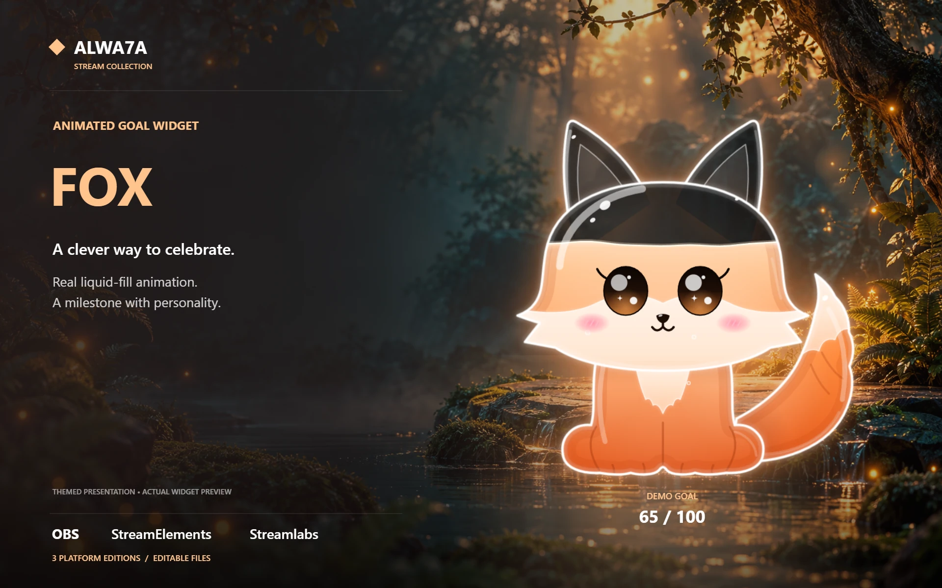 Fox — Animated Goal Widget