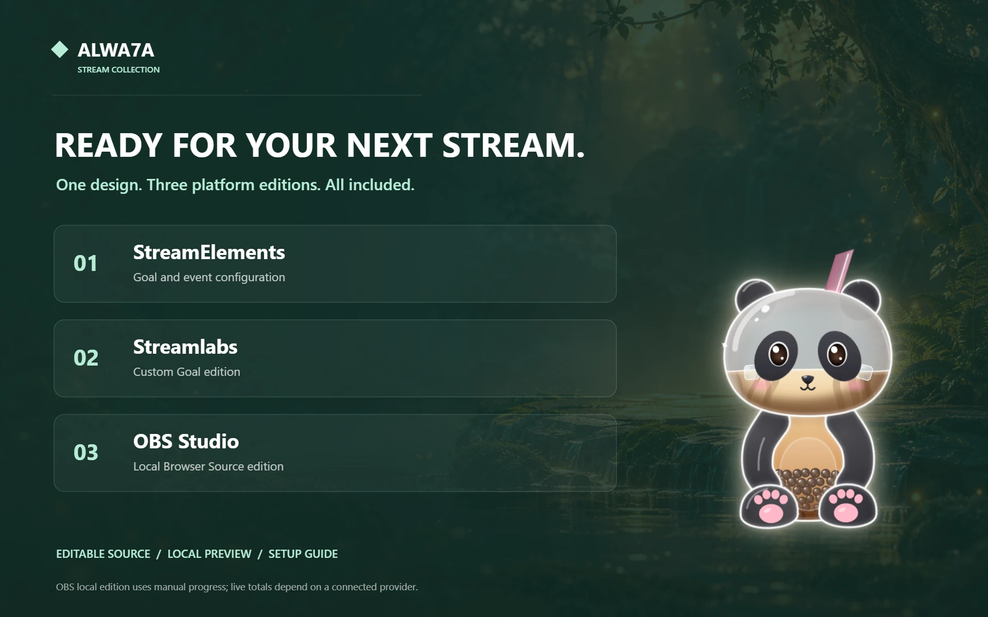 Panda Boba — Included features and setup