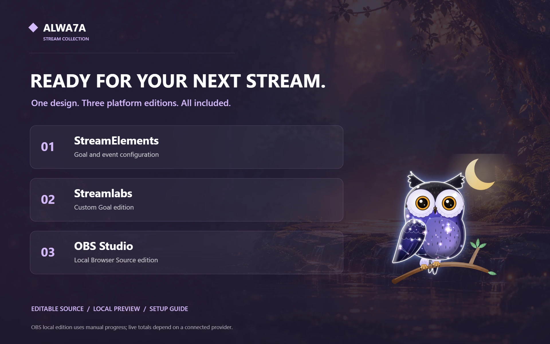 Owl — Included features and setup