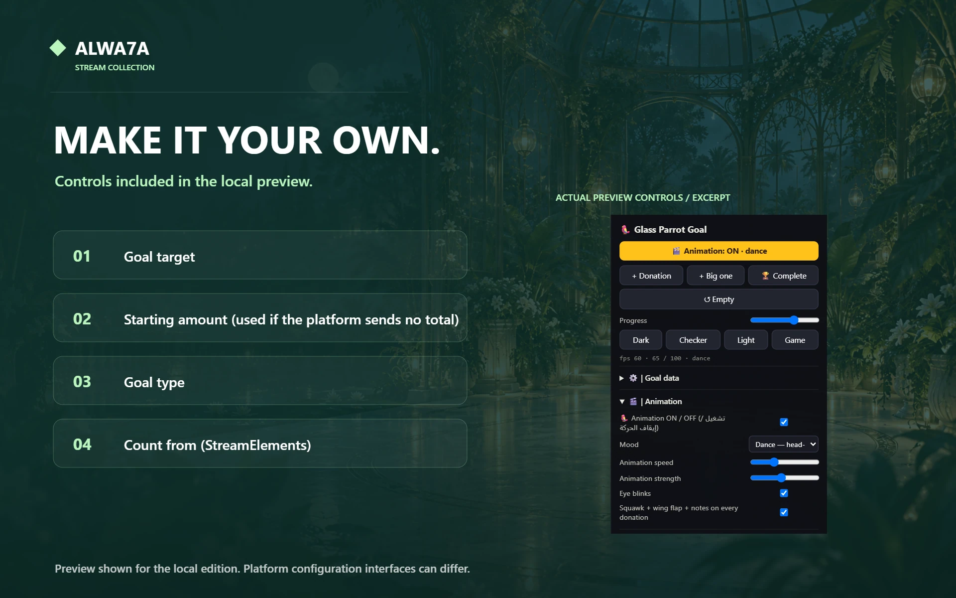 Parrot — Native preview customization controls