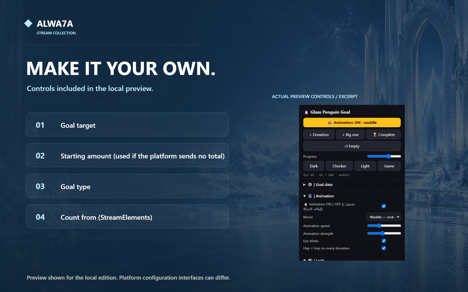 Penguin — Native preview customization controls