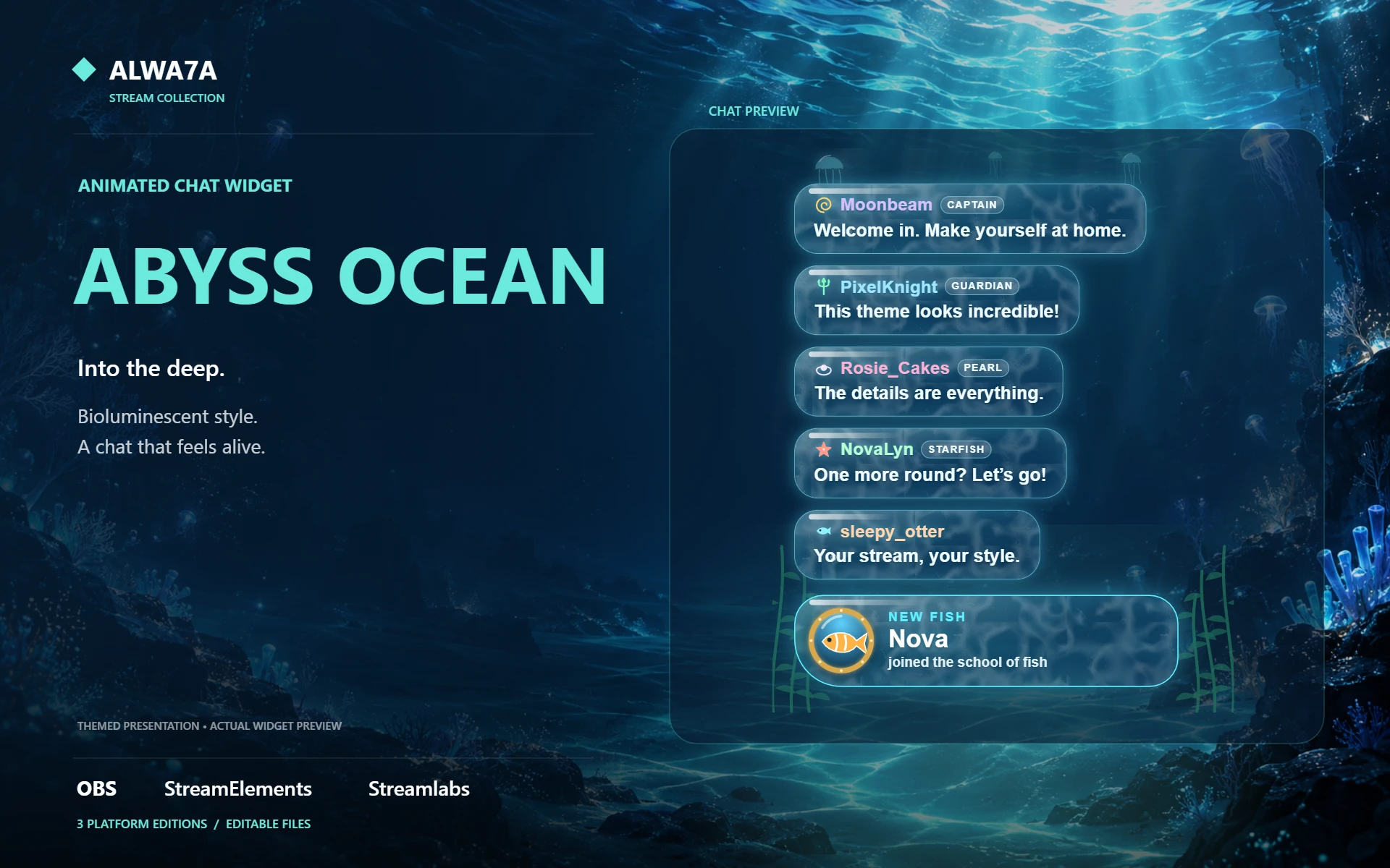 Abyss Ocean — Animated Chat Widget