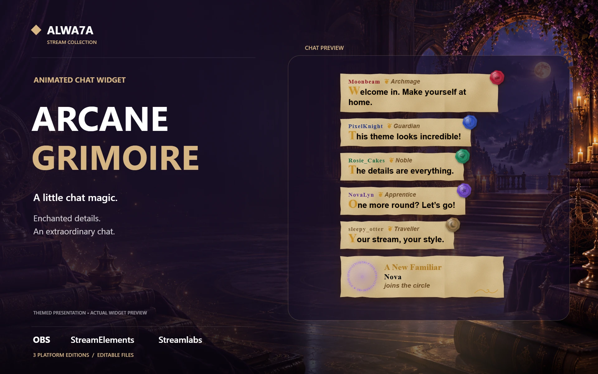 Arcane Grimoire — Animated Chat Widget