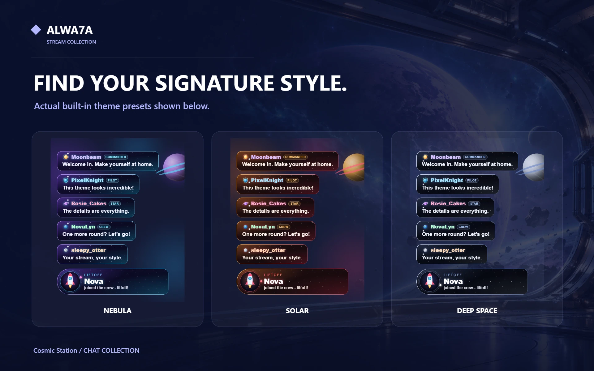 Cosmic Station — Actual design details