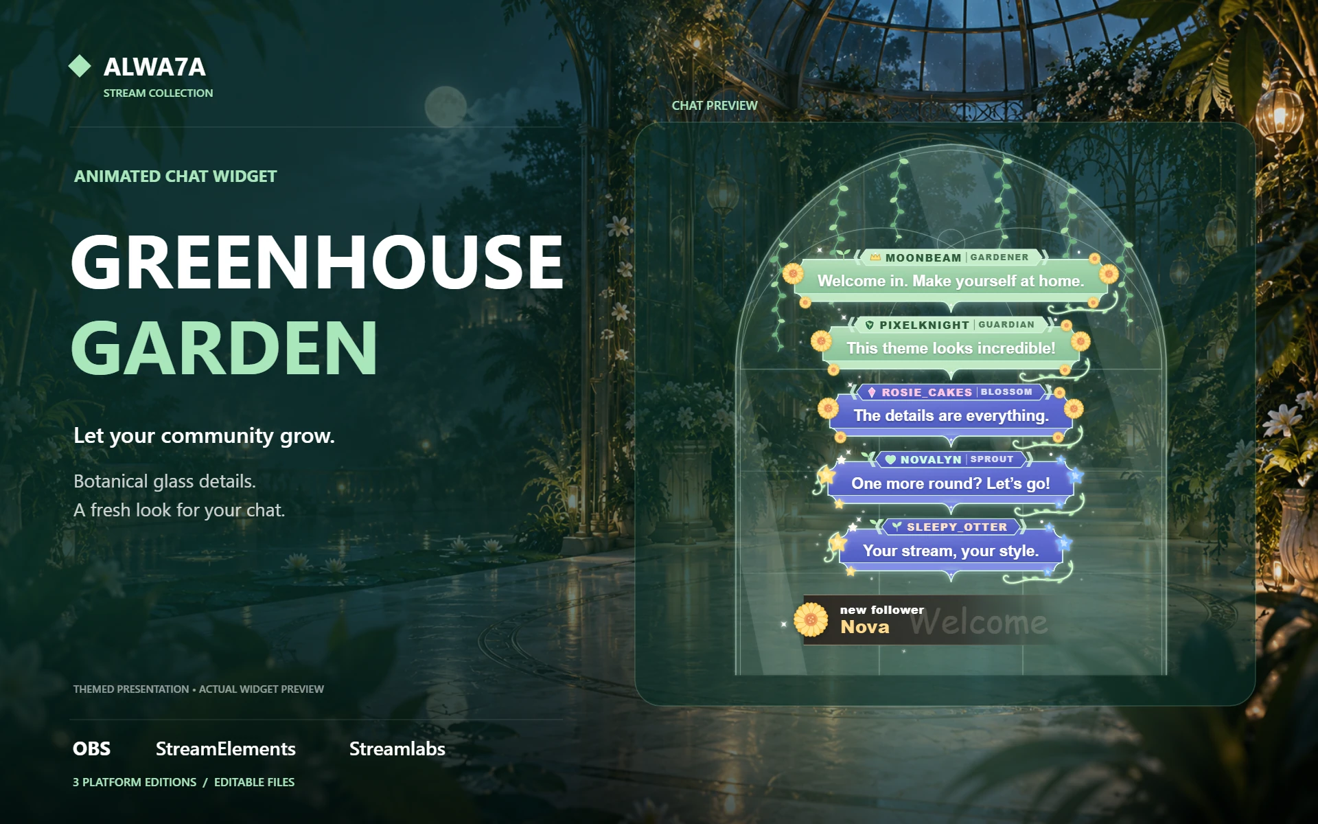 Greenhouse Garden — Animated Chat Widget