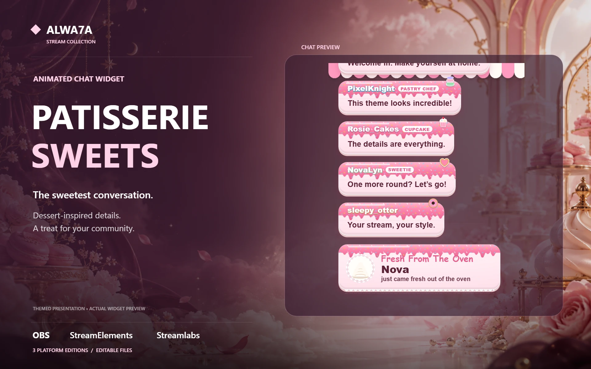 Patisserie Sweets — Animated Chat Widget