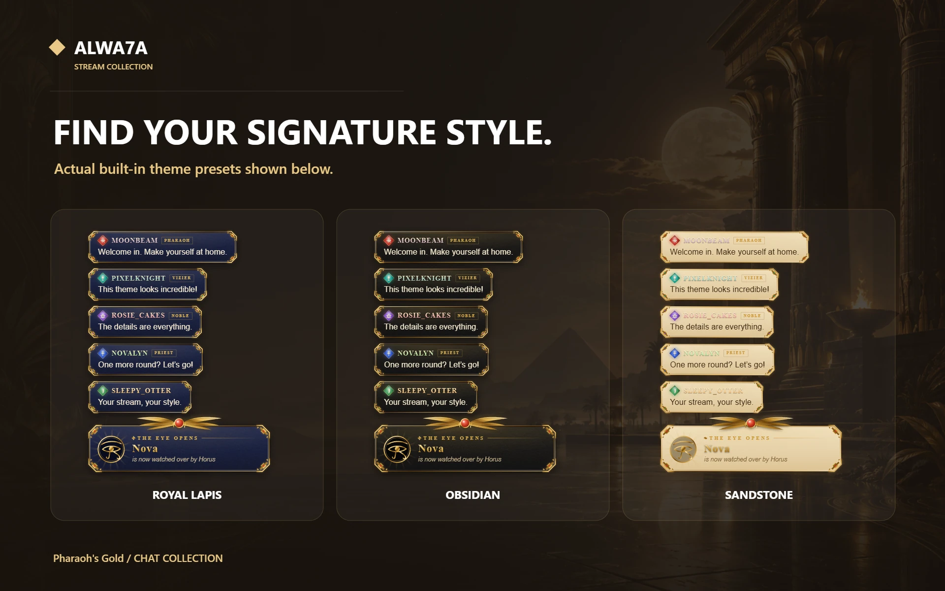 Pharaoh's Gold — Actual design details
