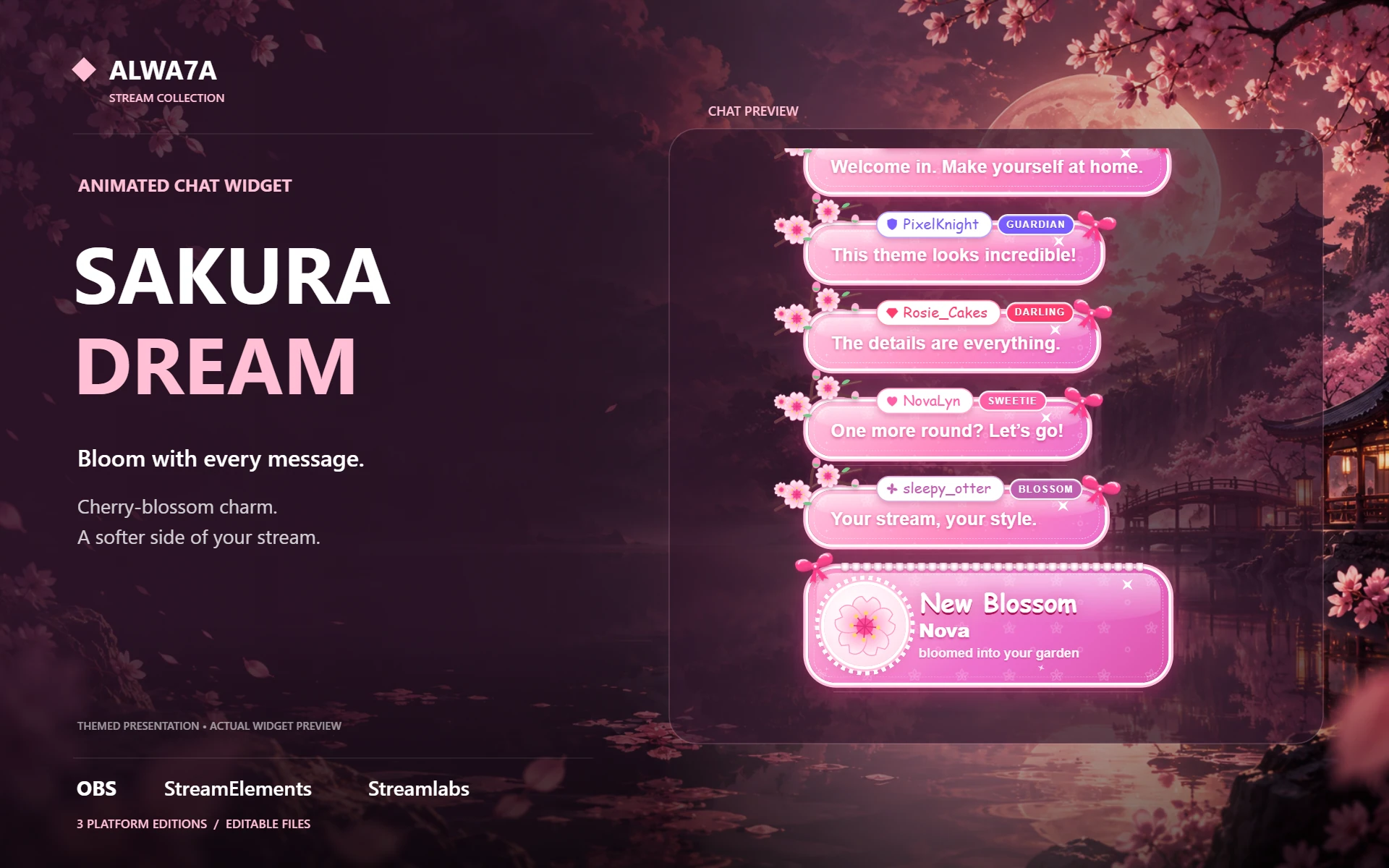 Sakura Dream — Animated Chat Widget