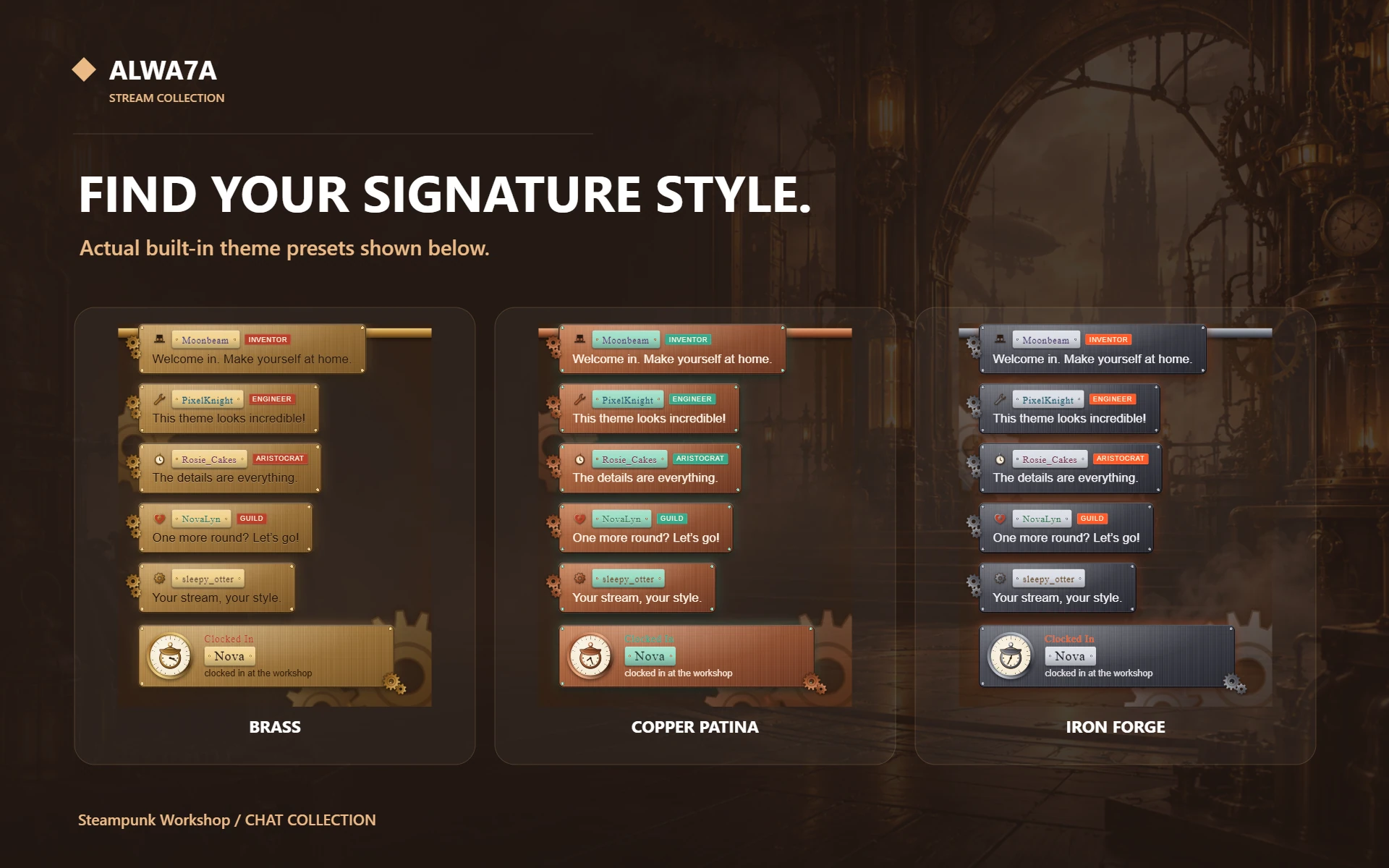 Steampunk Workshop — Actual design details