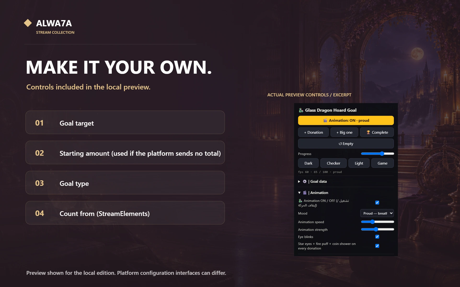 Dragon Hoard — Native preview customization controls