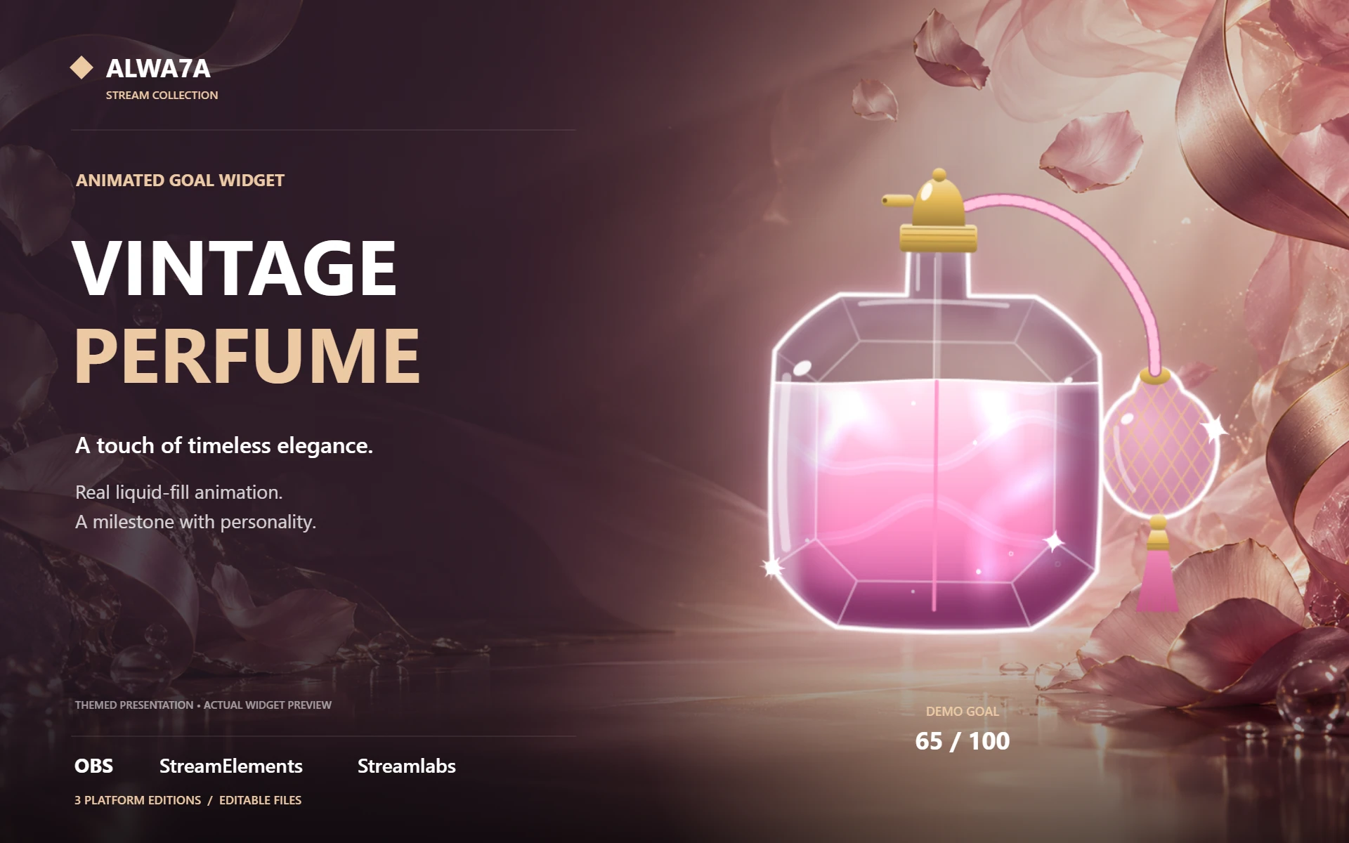 Vintage Perfume — Animated Goal Widget