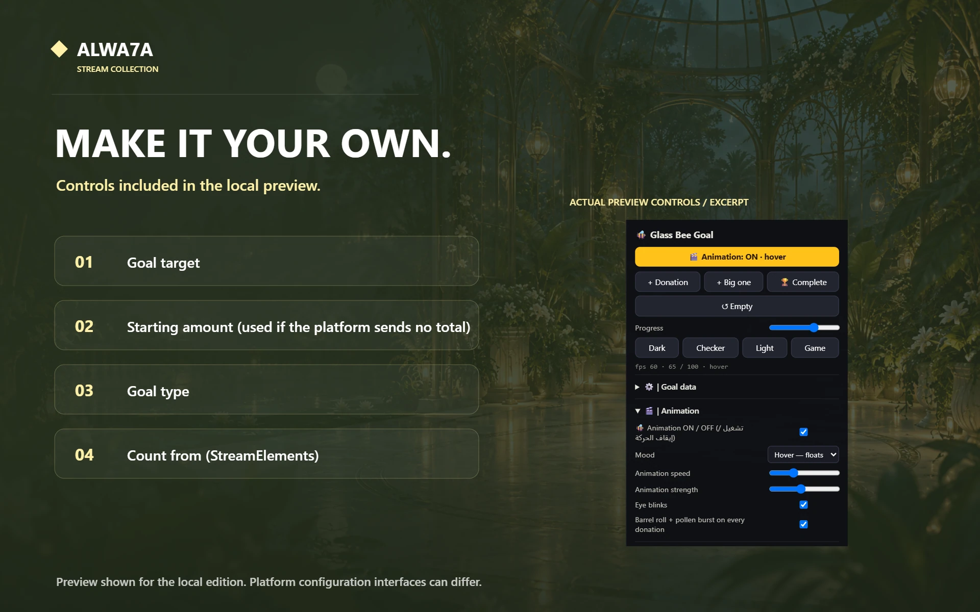 Bee — Native preview customization controls