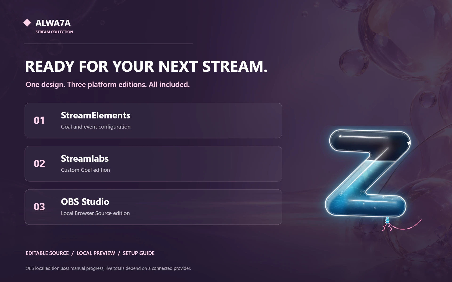 Balloon Letter Z — Included features and setup