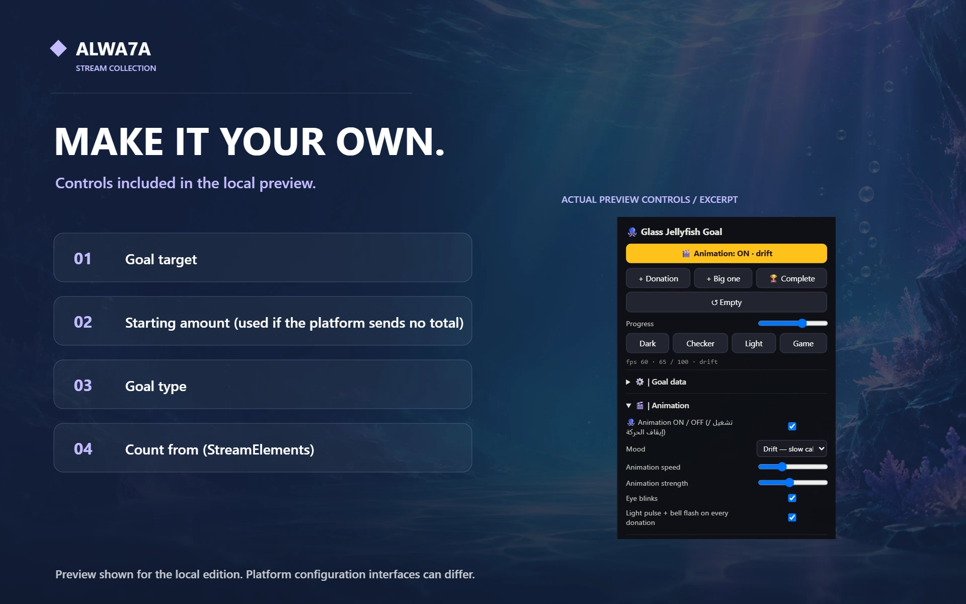 Jellyfish — Native preview customization controls