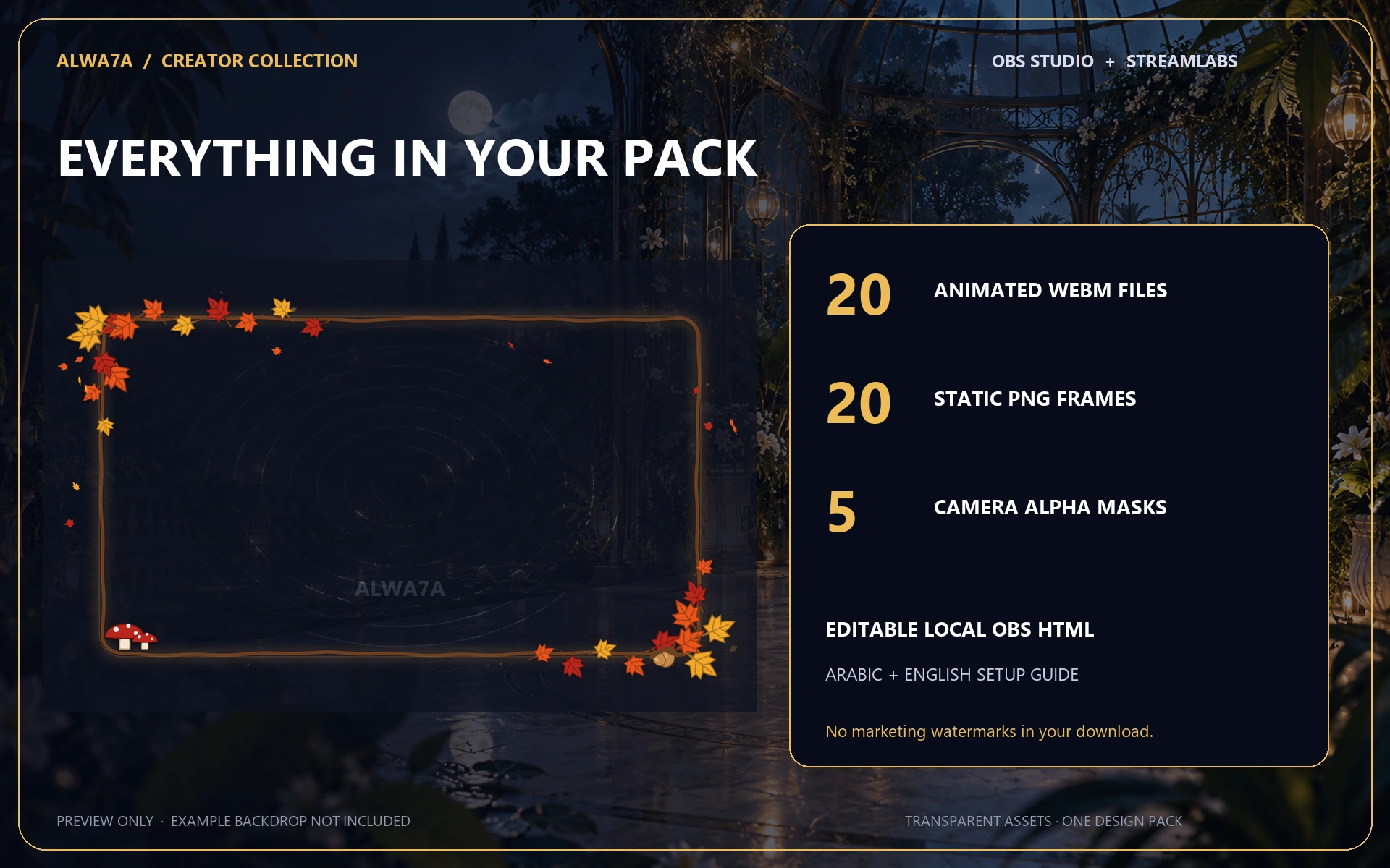 Autumn Leaves — Animated Facecam Pack — Design details