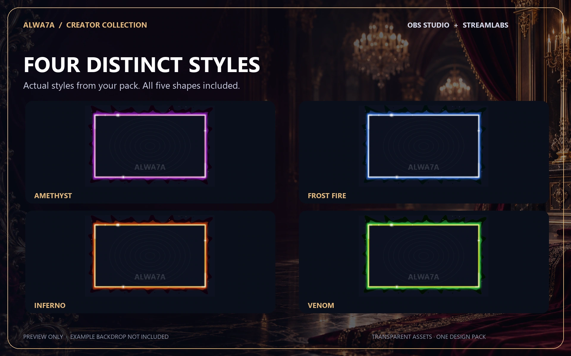 Black Gold Ember — Animated Facecam Pack — Design details