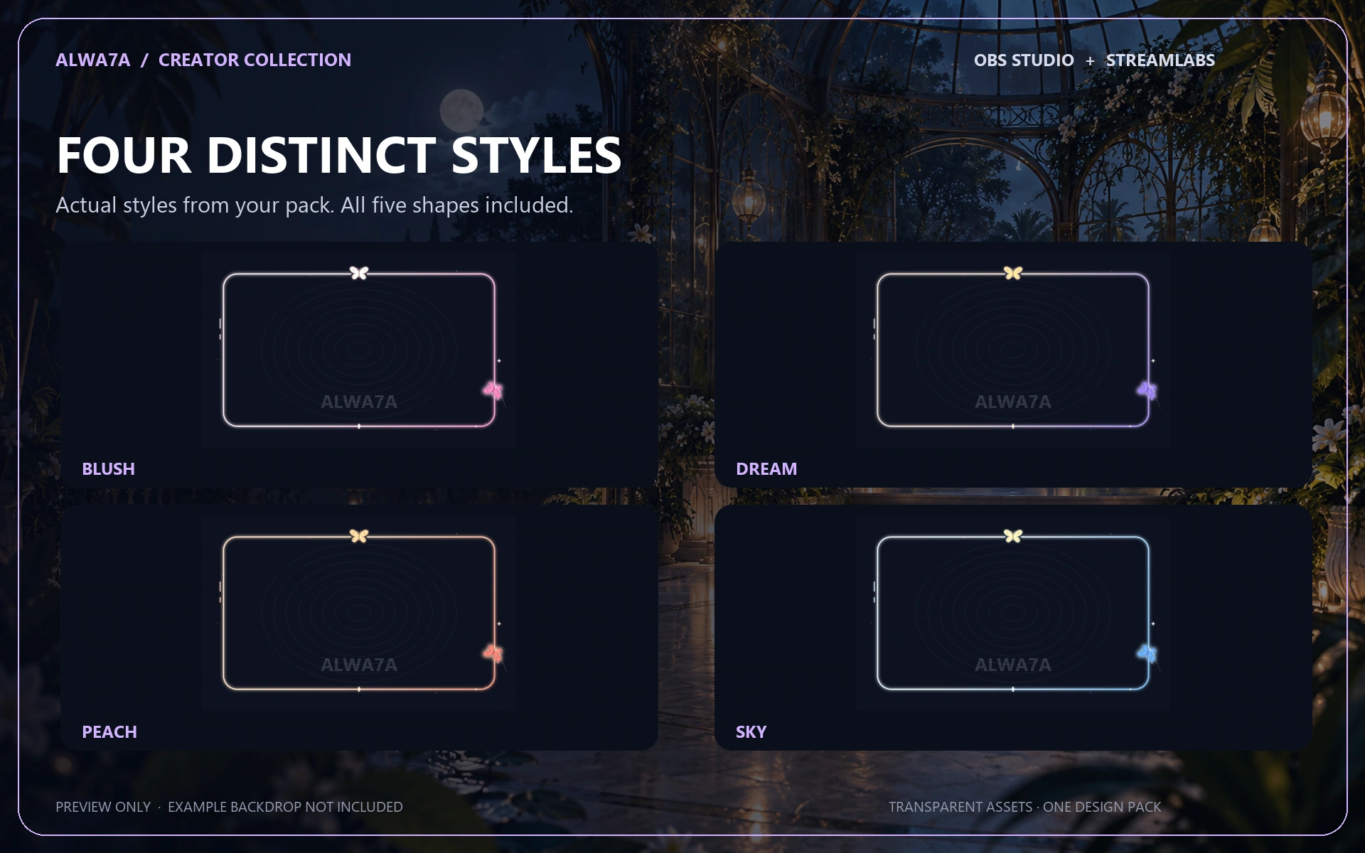Butterfly Trail — Animated Facecam Pack — Design details
