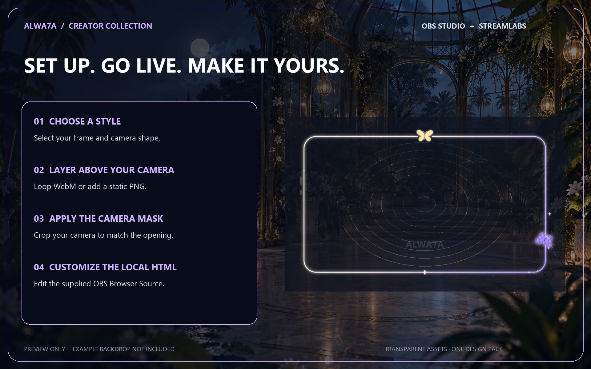 Butterfly Trail — Animated Facecam Pack — Design details