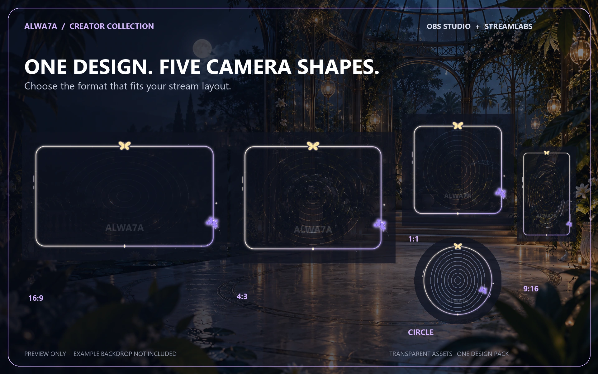 Butterfly Trail — Animated Facecam Pack — Design details