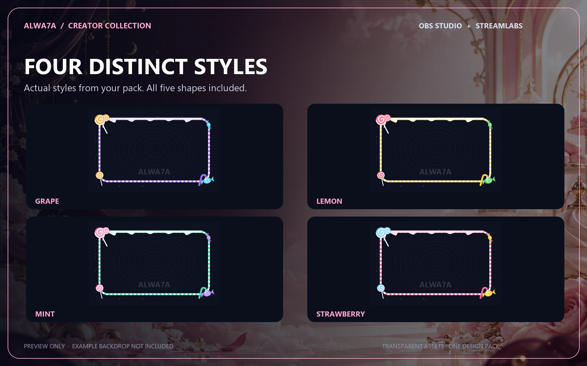 Candy Land — Animated Facecam Pack — Design details