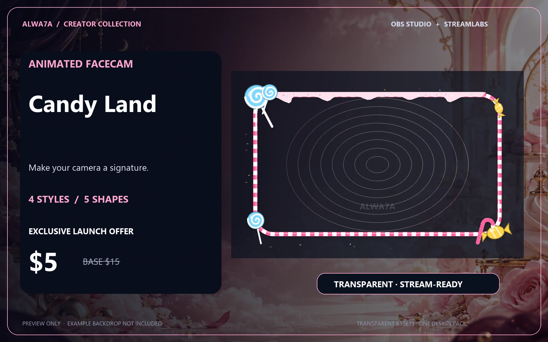 Candy Land — Animated Facecam Pack