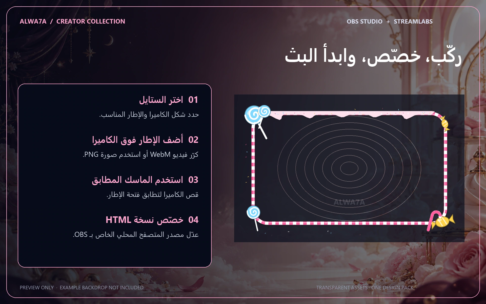 Candy Land — Animated Facecam Pack — Design details