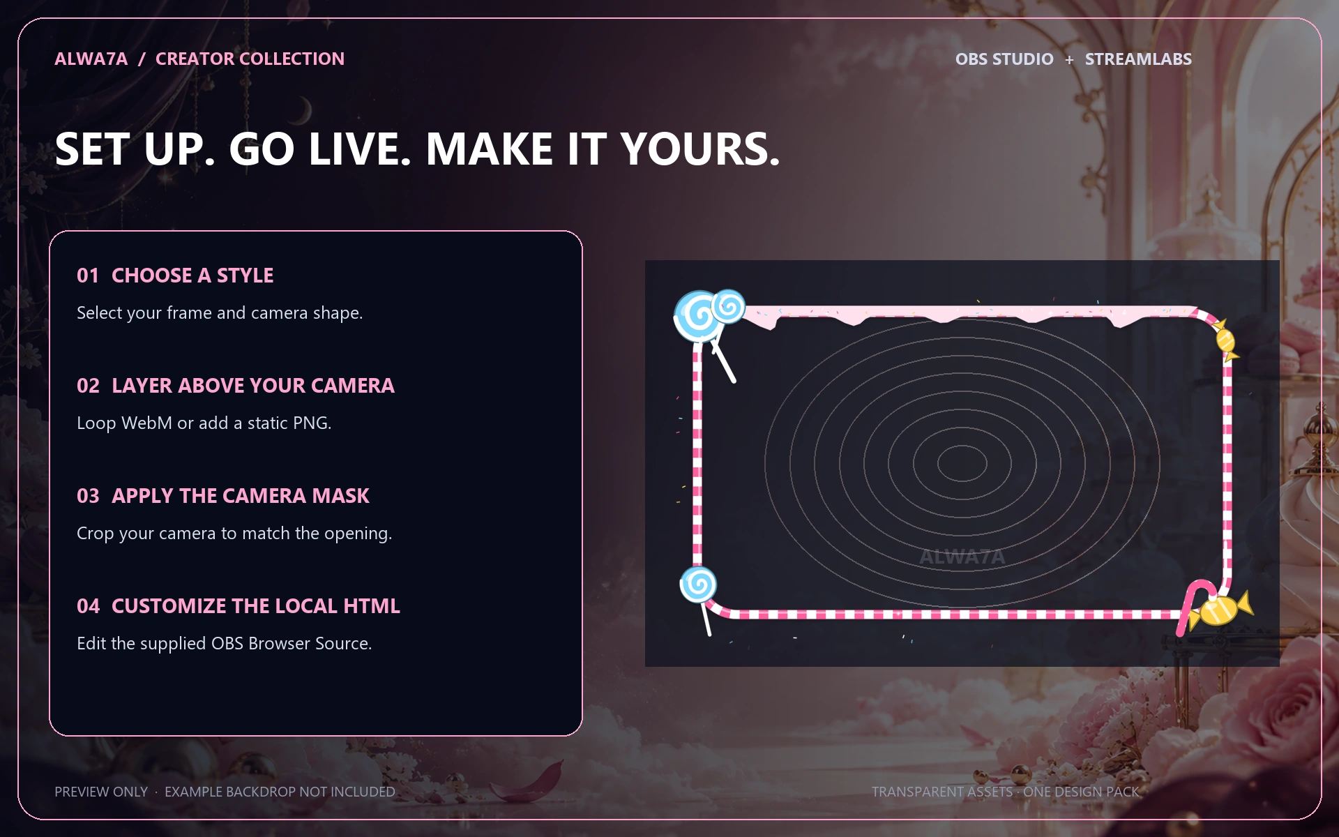 Candy Land — Animated Facecam Pack — Design details