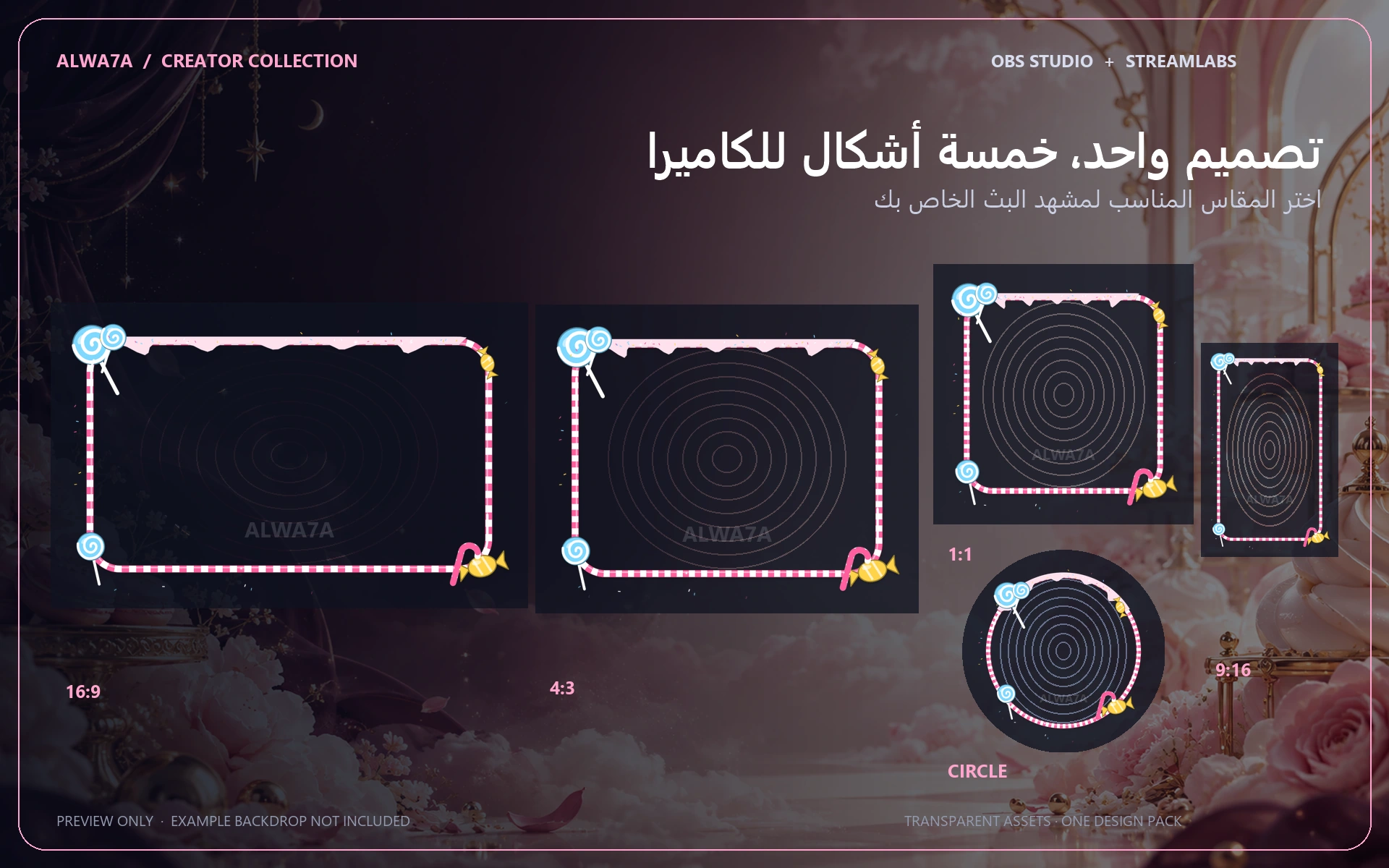 Candy Land — Animated Facecam Pack — Design details