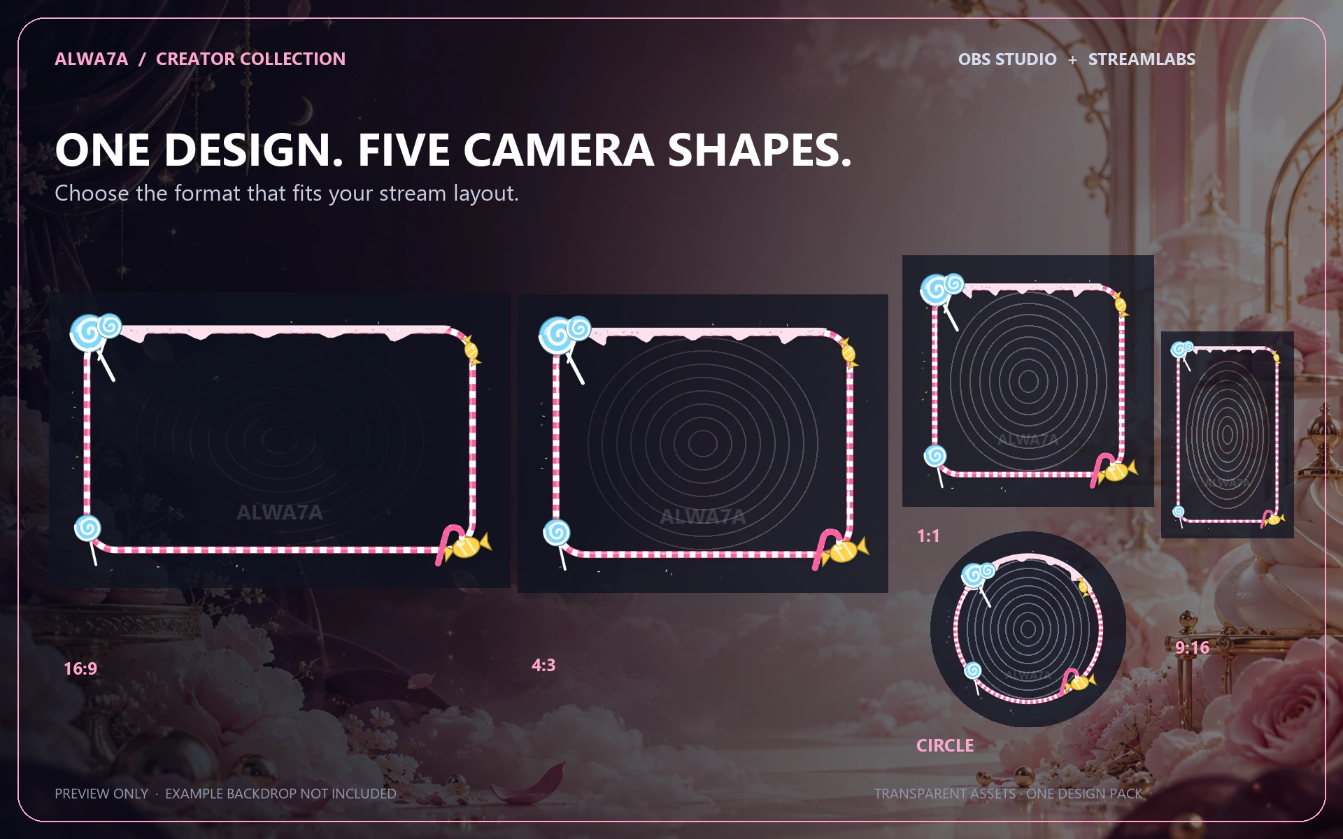 Candy Land — Animated Facecam Pack — Design details