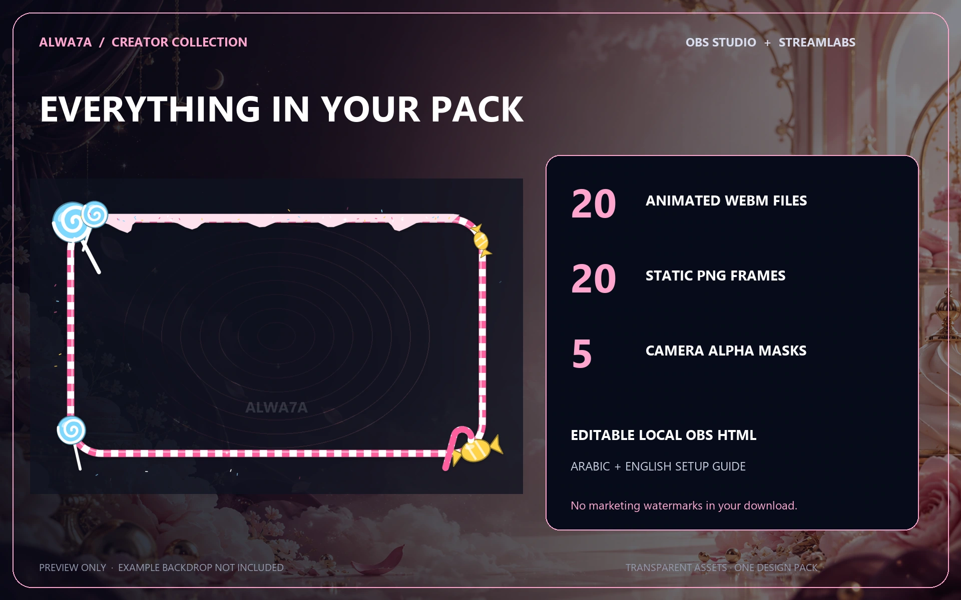 Candy Land — Animated Facecam Pack — Design details