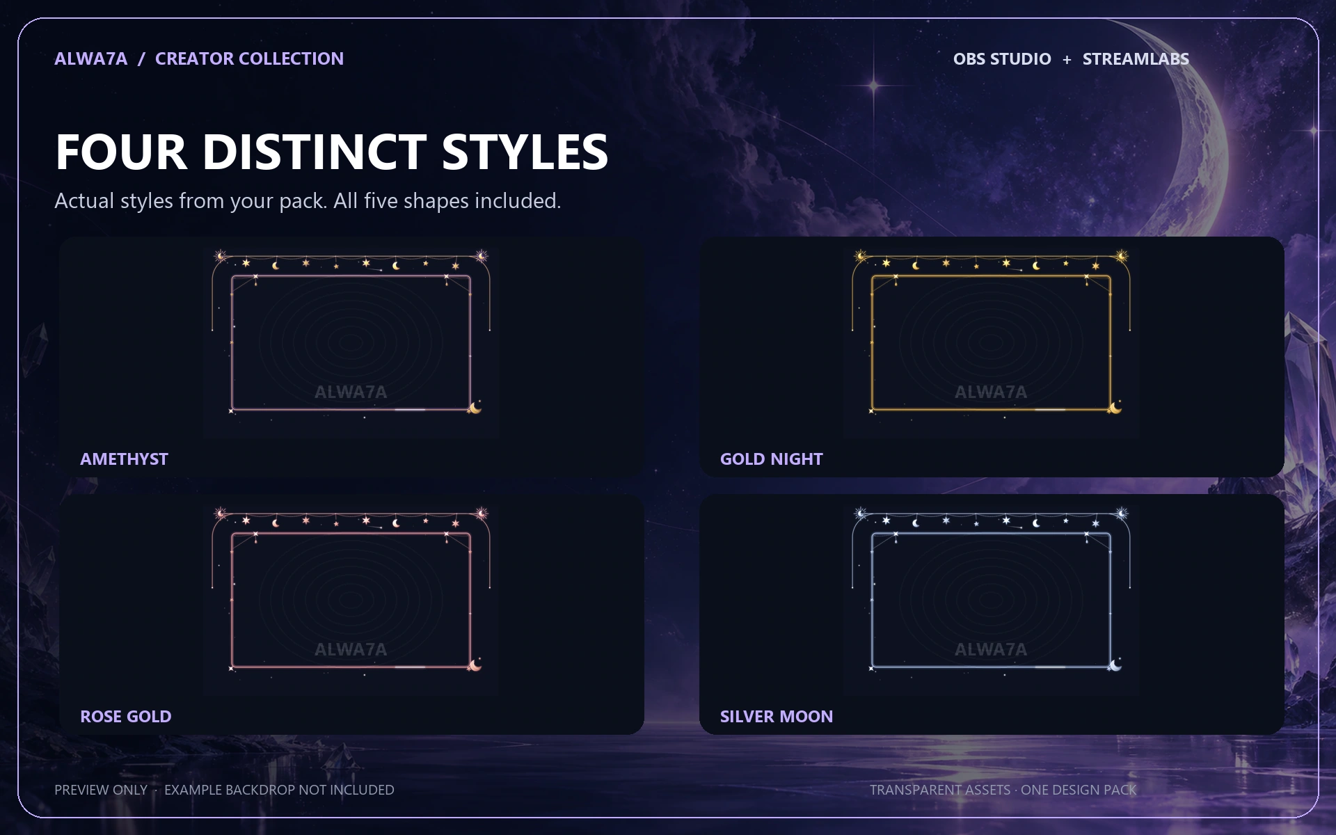 Celestial Charms — Animated Facecam Pack — Design details