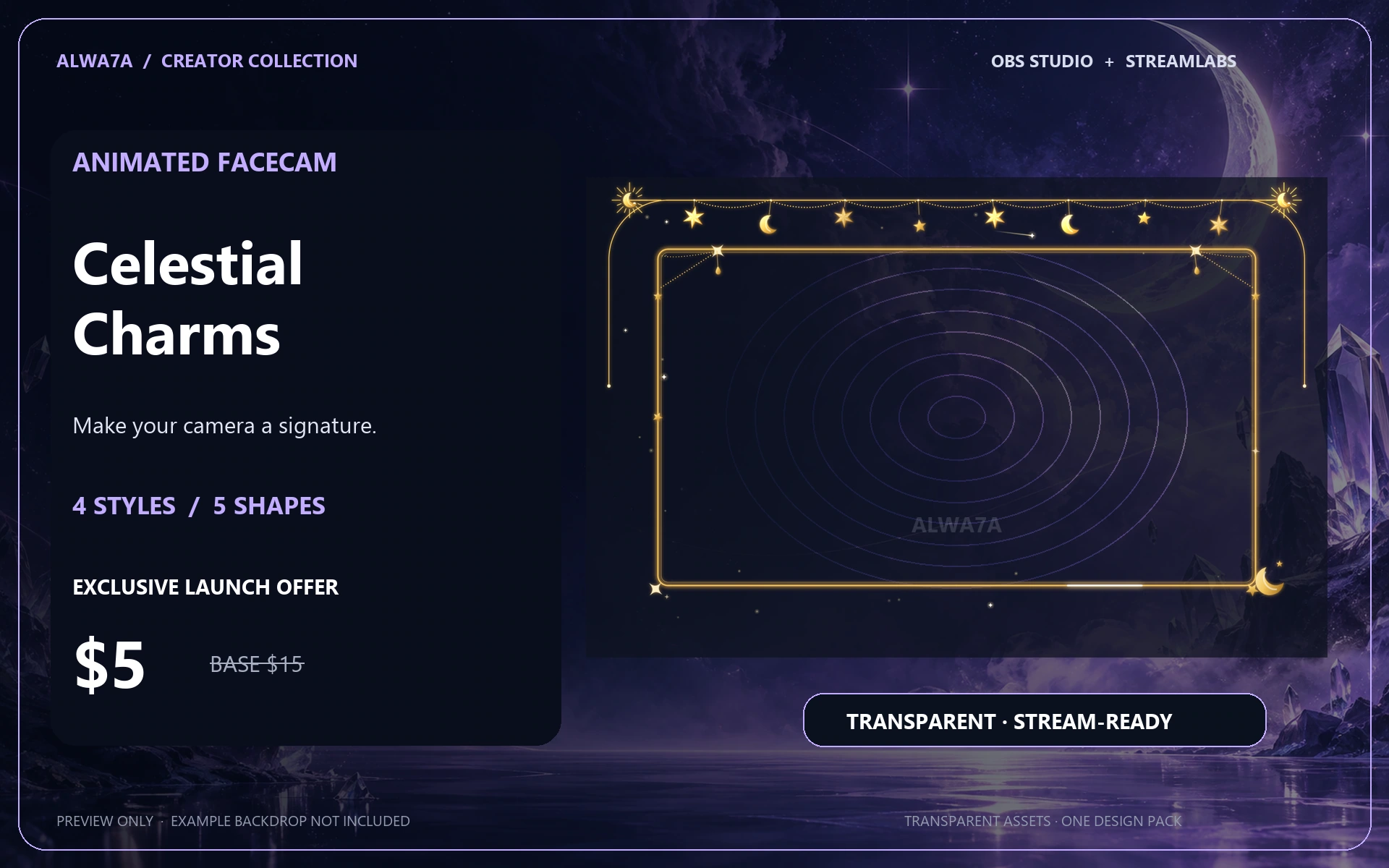 Celestial Charms — Animated Facecam Pack