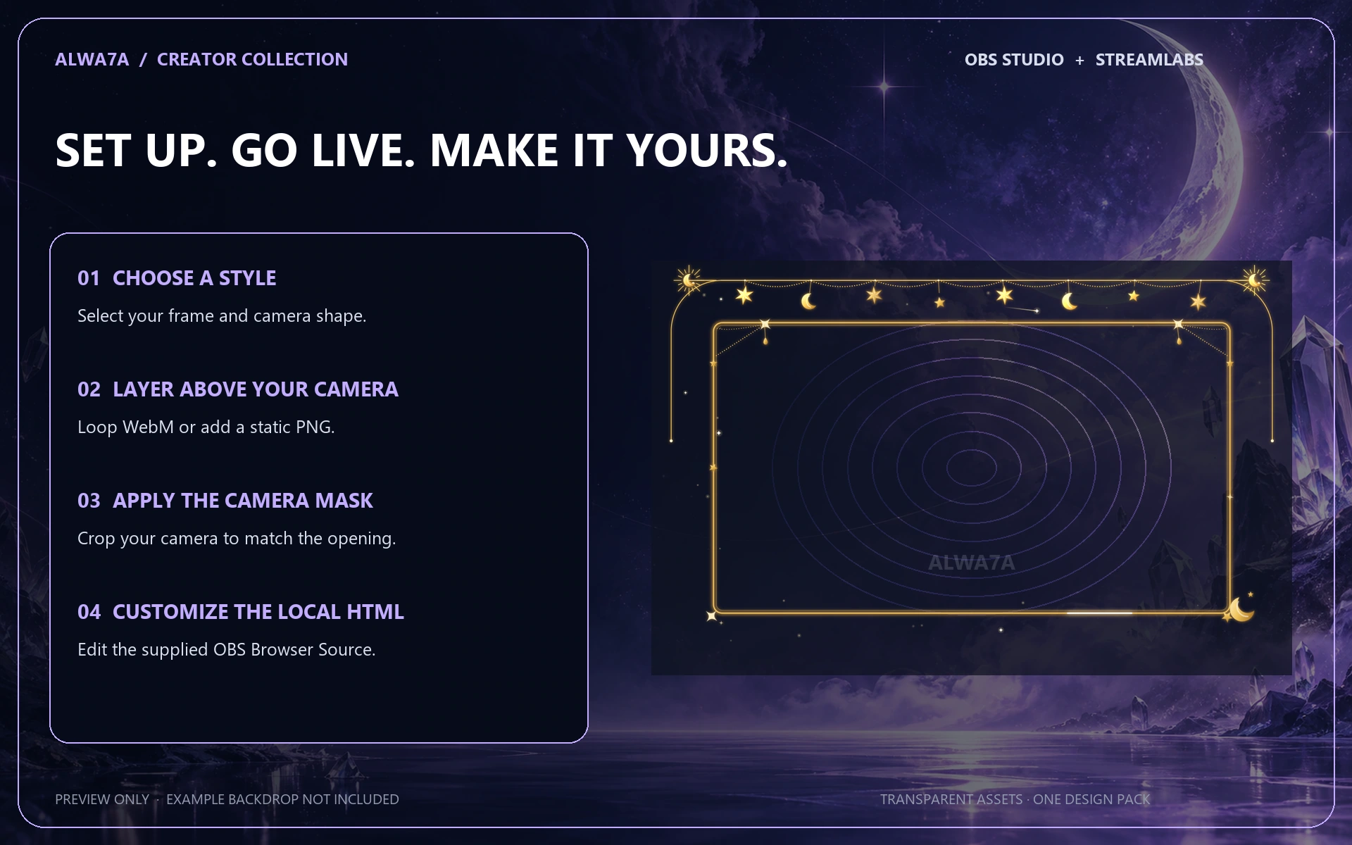 Celestial Charms — Animated Facecam Pack — Design details