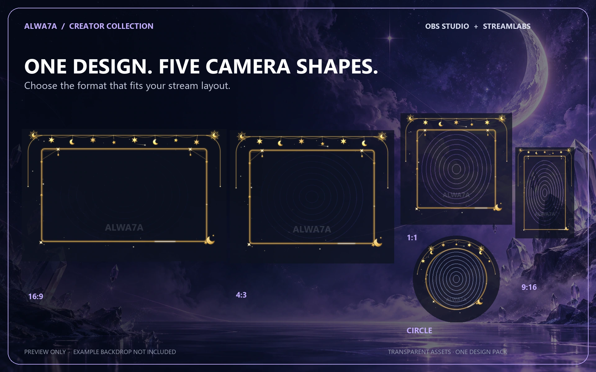 Celestial Charms — Animated Facecam Pack — Design details