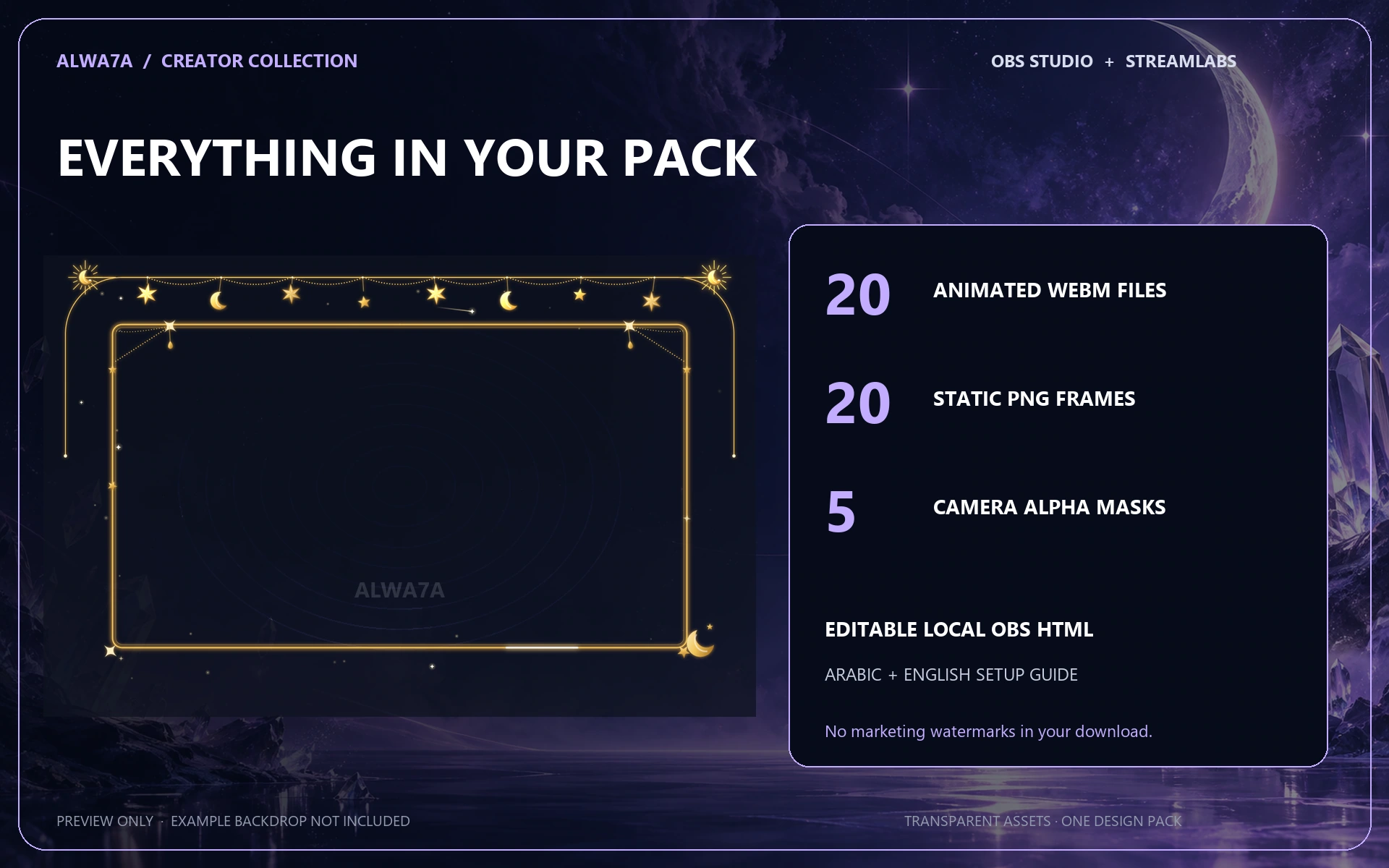 Celestial Charms — Animated Facecam Pack — Design details