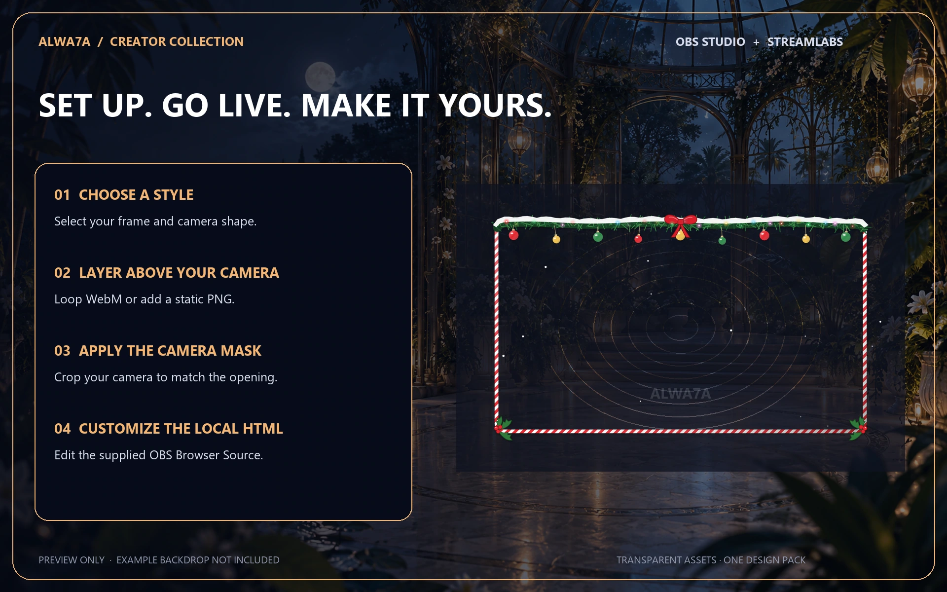 Christmas Garland — Animated Facecam Pack — Design details