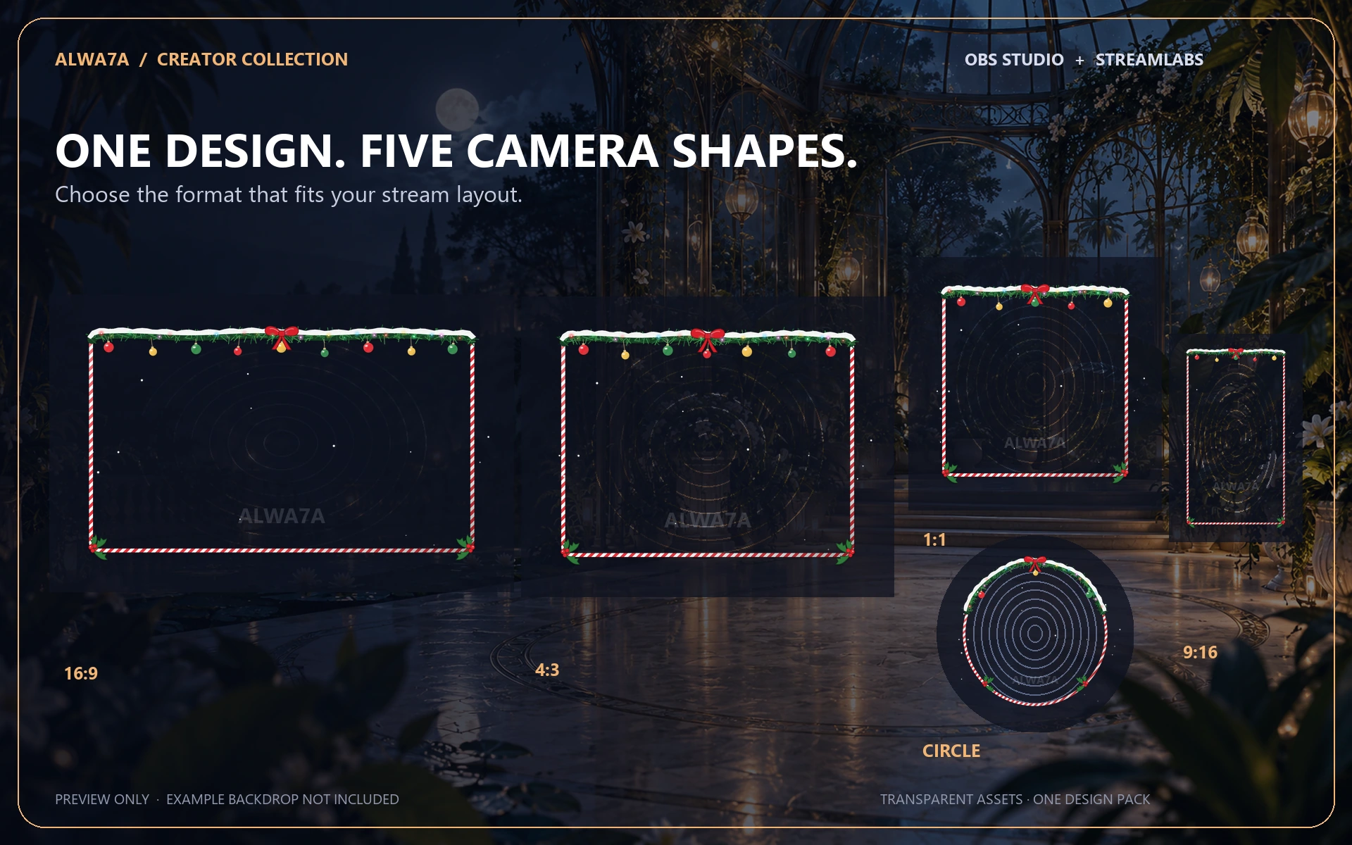 Christmas Garland — Animated Facecam Pack — Design details
