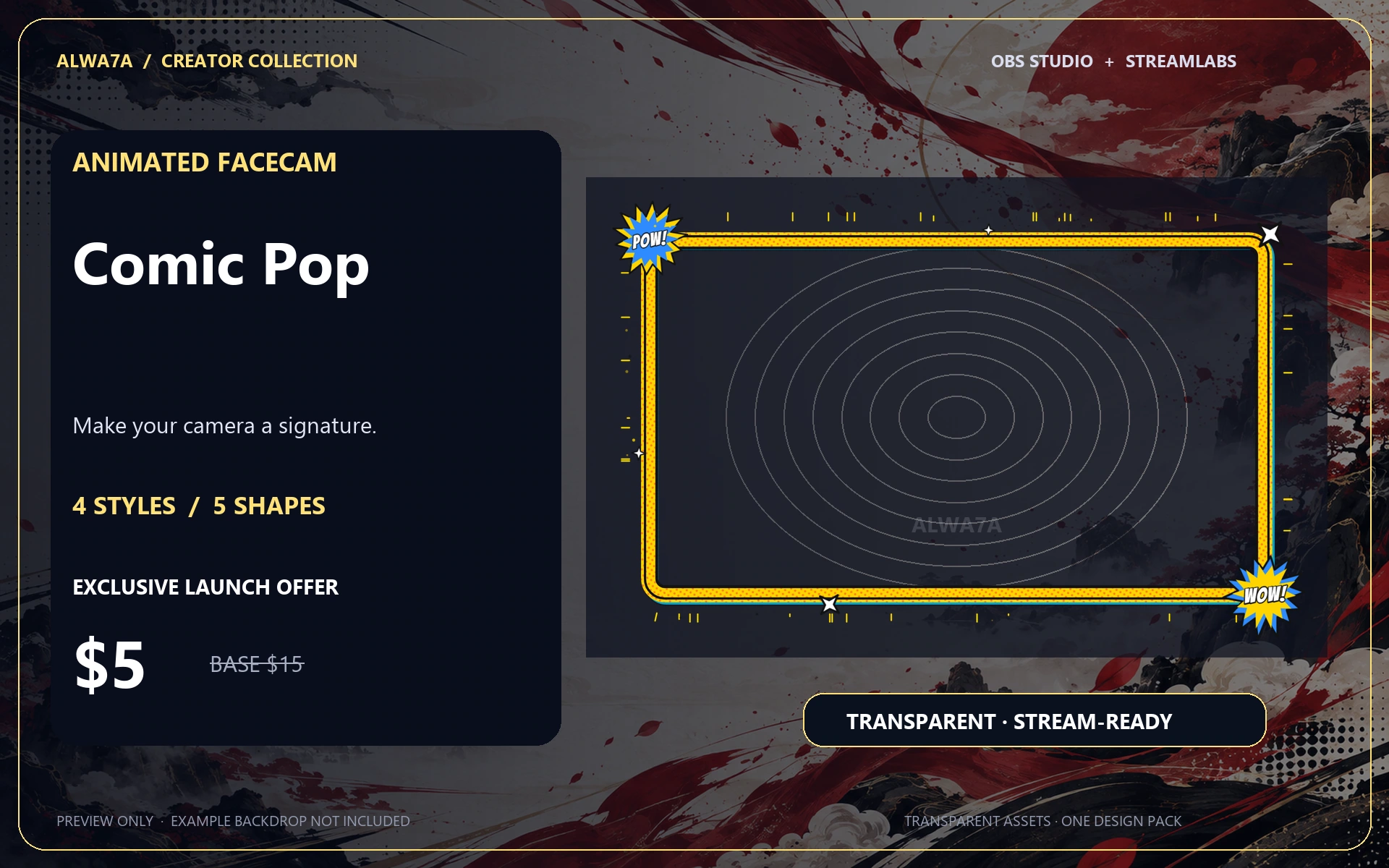 Comic Pop — Animated Facecam Pack