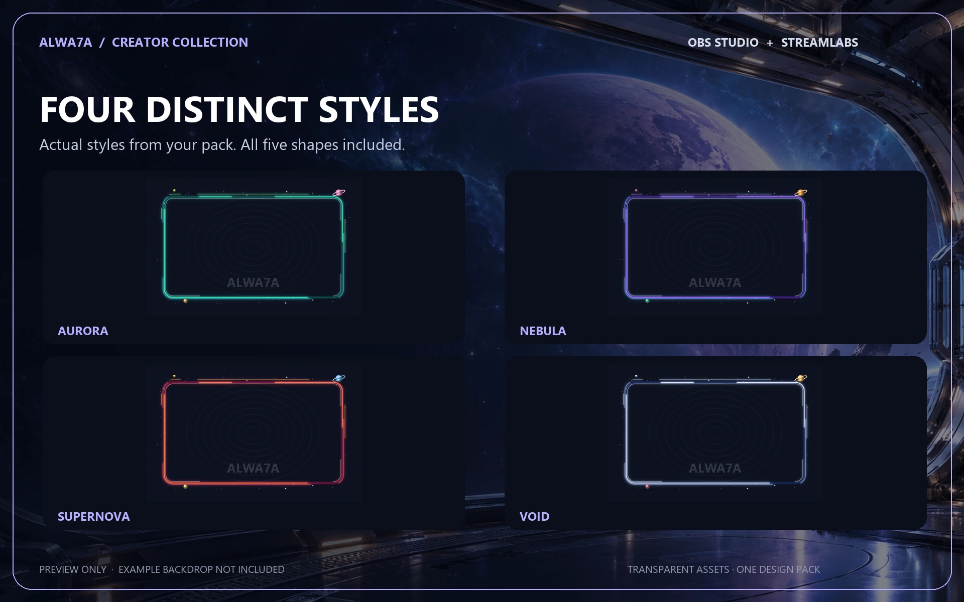 Cosmic Portal — Animated Facecam Pack — Design details