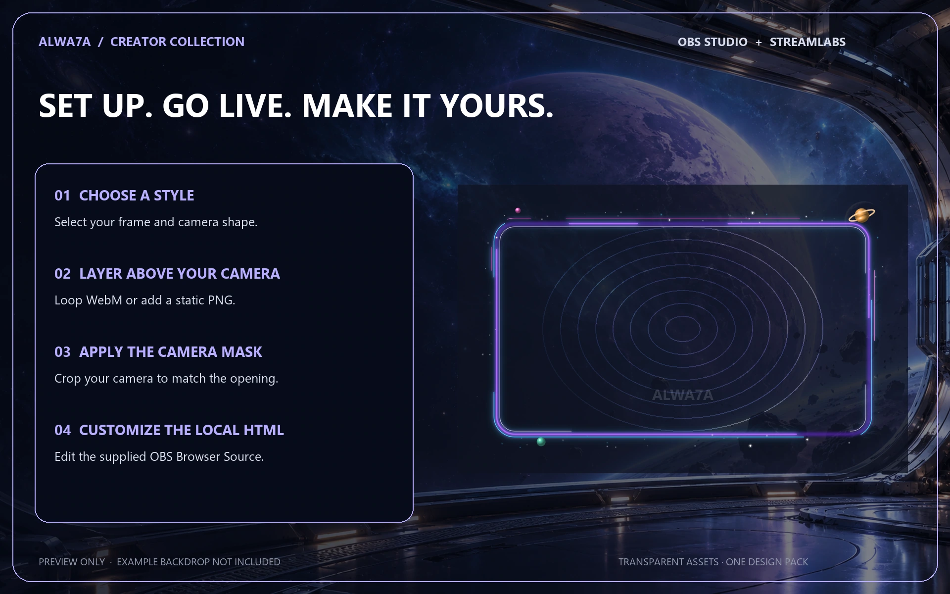 Cosmic Portal — Animated Facecam Pack — Design details