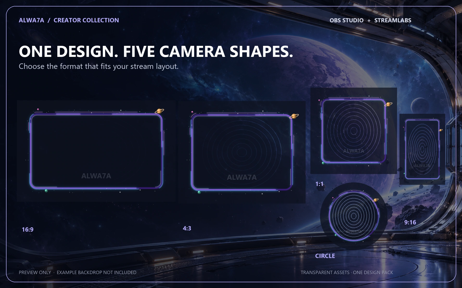 Cosmic Portal — Animated Facecam Pack — Design details