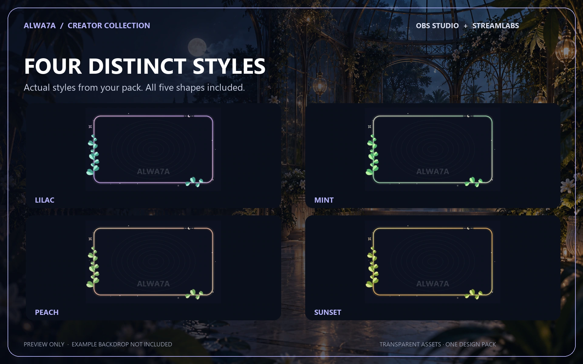 Cosmic Vines — Animated Facecam Pack — Design details