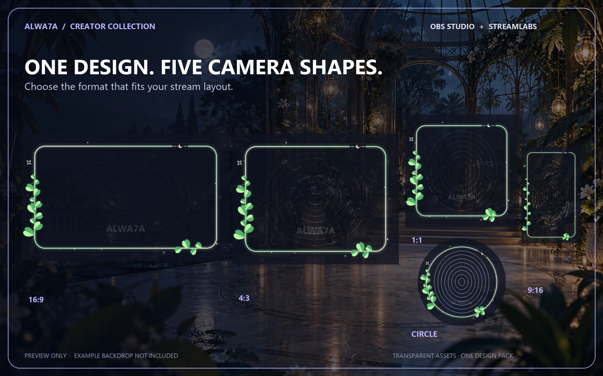 Cosmic Vines — Animated Facecam Pack — Design details