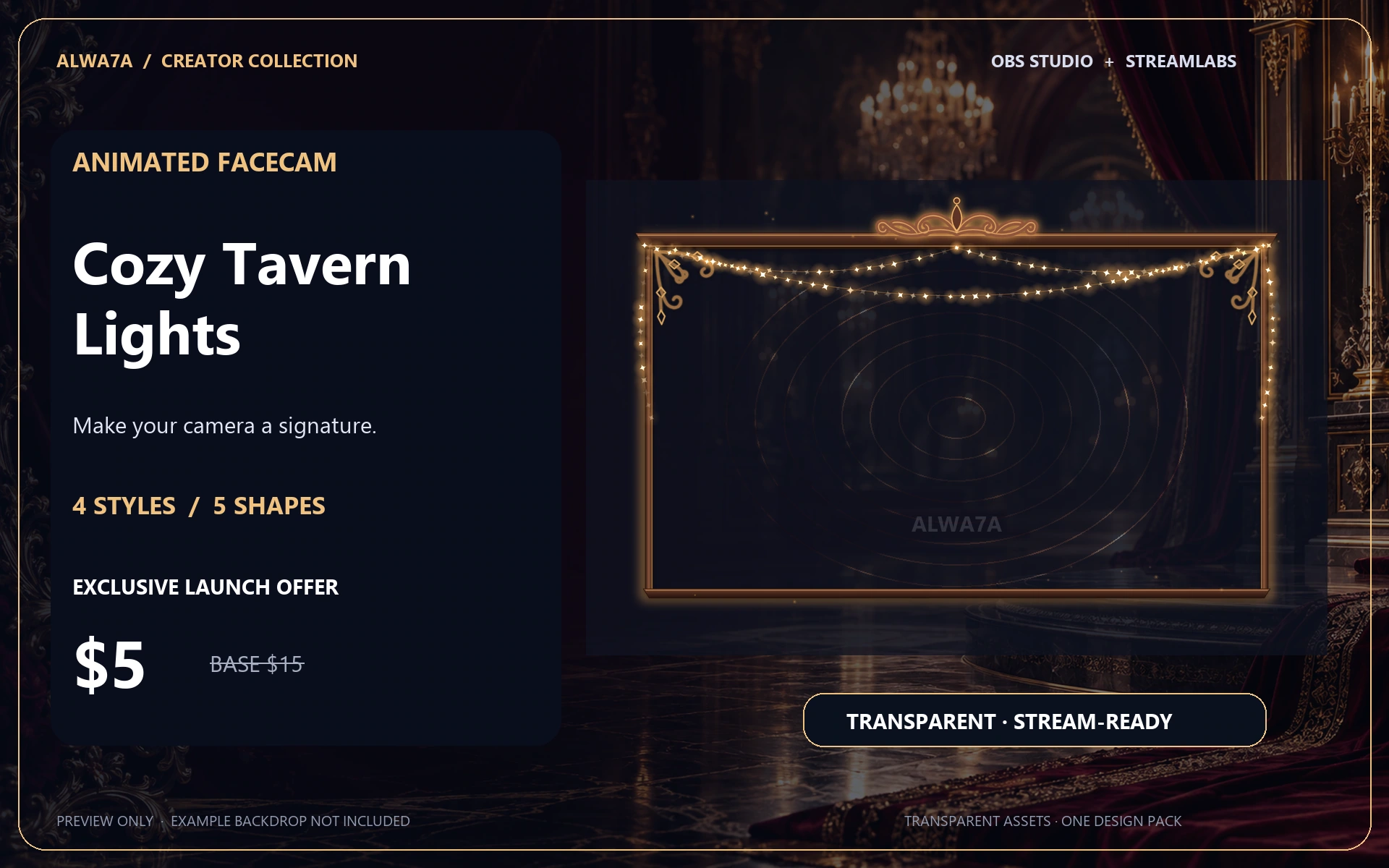 Cozy Tavern Lights — Animated Facecam Pack