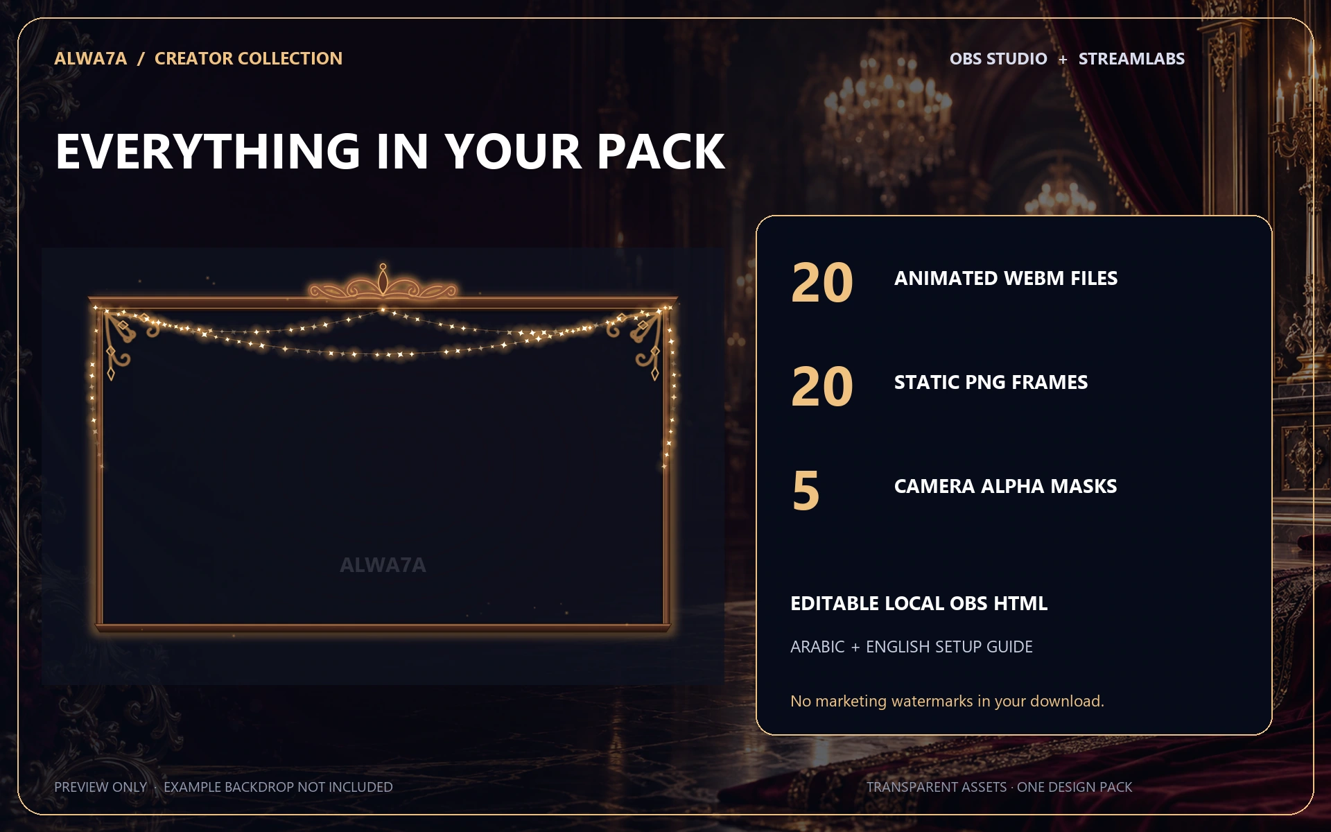 Cozy Tavern Lights — Animated Facecam Pack — Design details