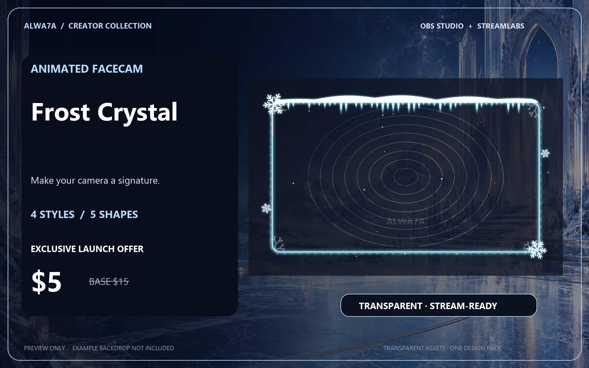 Frost Crystal — Animated Facecam Pack