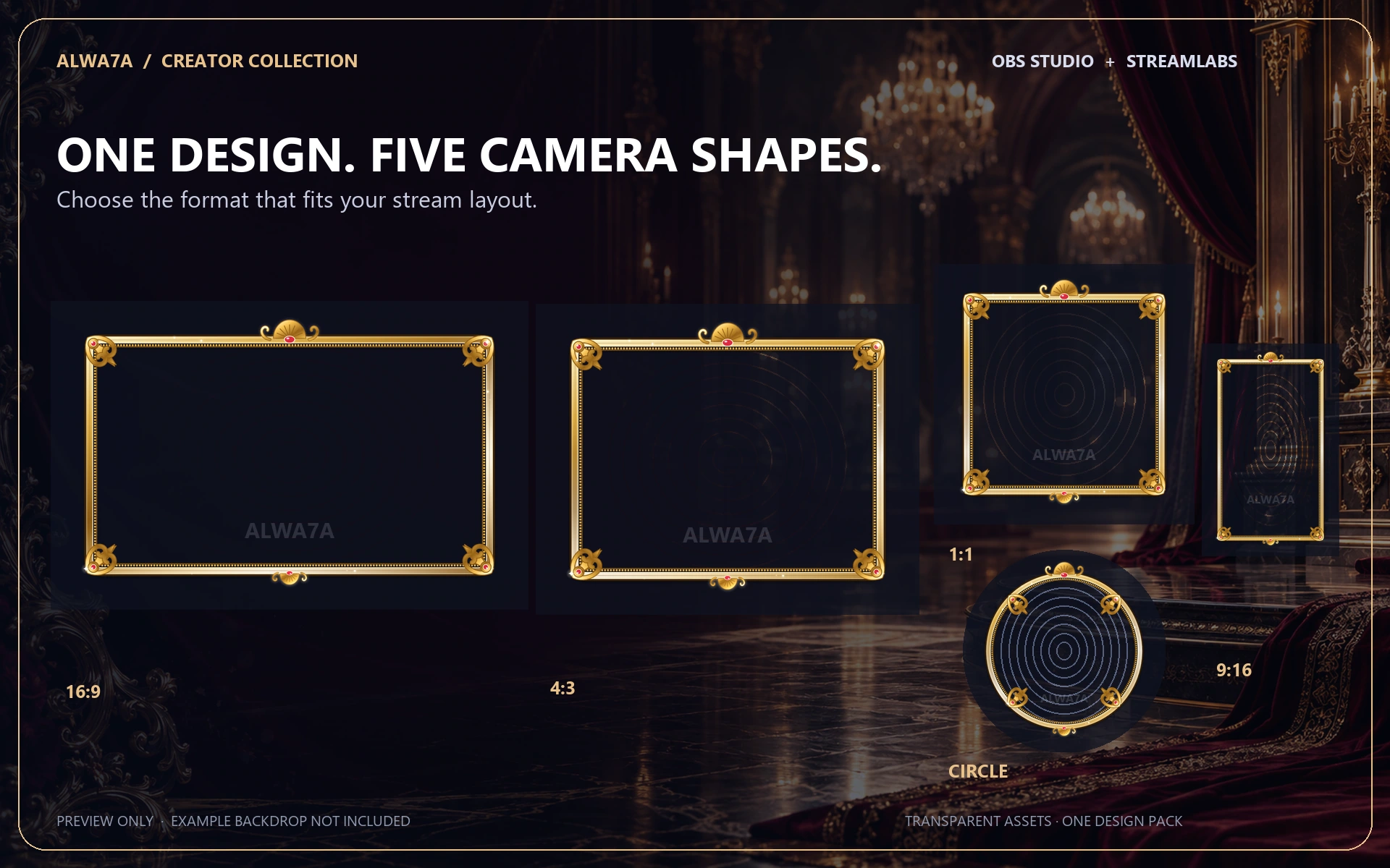 Gilded Baroque — Animated Facecam Pack — Design details