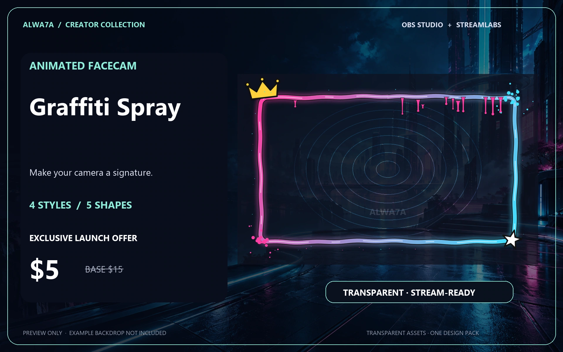 Graffiti Spray — Animated Facecam Pack